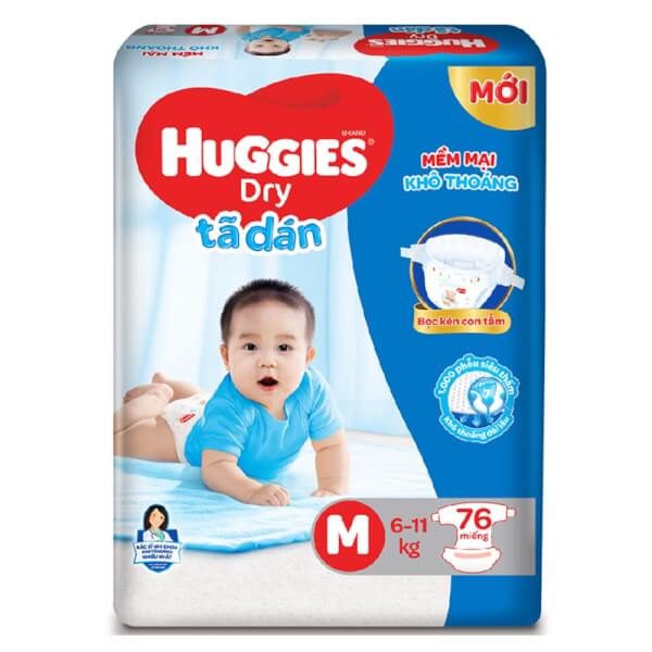 Bỉm - Tã dán Huggies size M76  + 6M