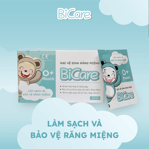 Gạc vệ sinh răng miệng Bicare (hộp 30 gói)