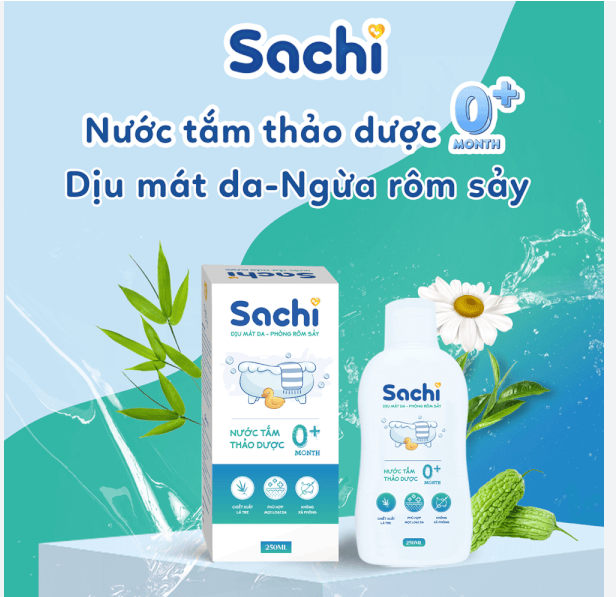 Nước tắm thảo dược Sachi 0+ 250ml