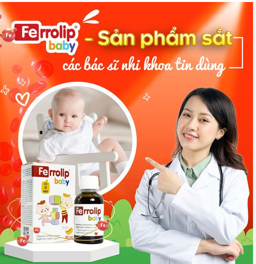 Sắt hữu cơ Ferrolip Baby 30ml( 1-10 tuổi)