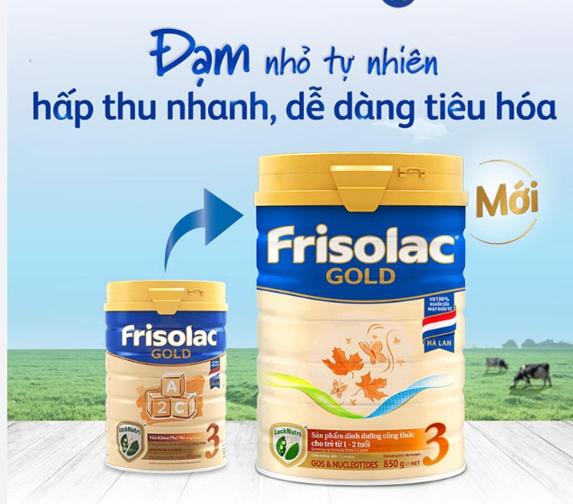 Sữa Frisolac Gold số 3 850g (1 - 2 tuổi)