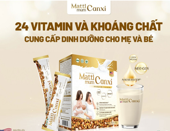 Sữa hạt cho mẹ bầu Matti Mum Canxi (hộp 14 gói)