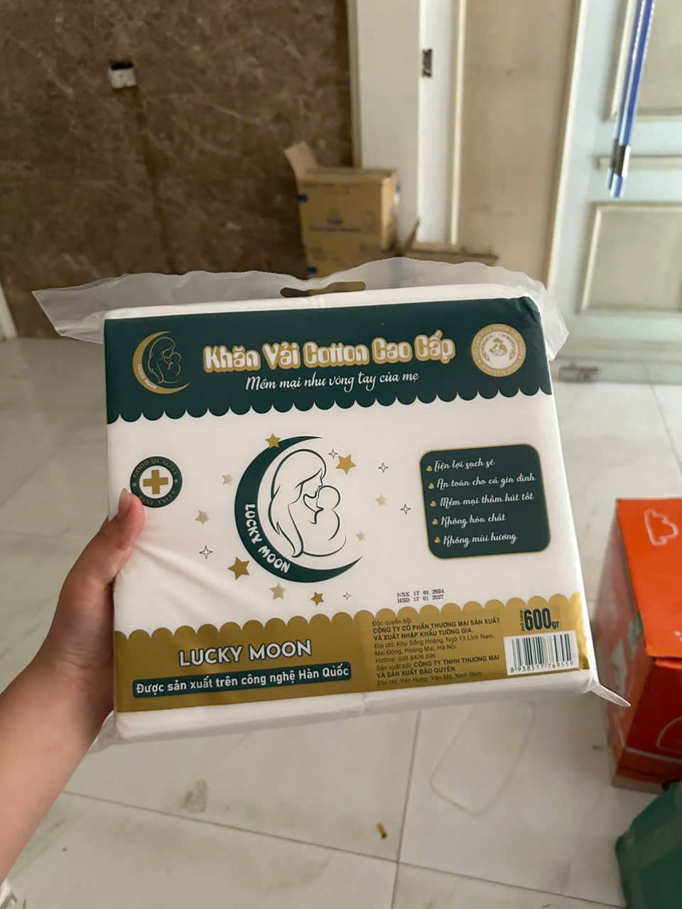 Khăn vải coton Lucky Moon ( 2 bịch)