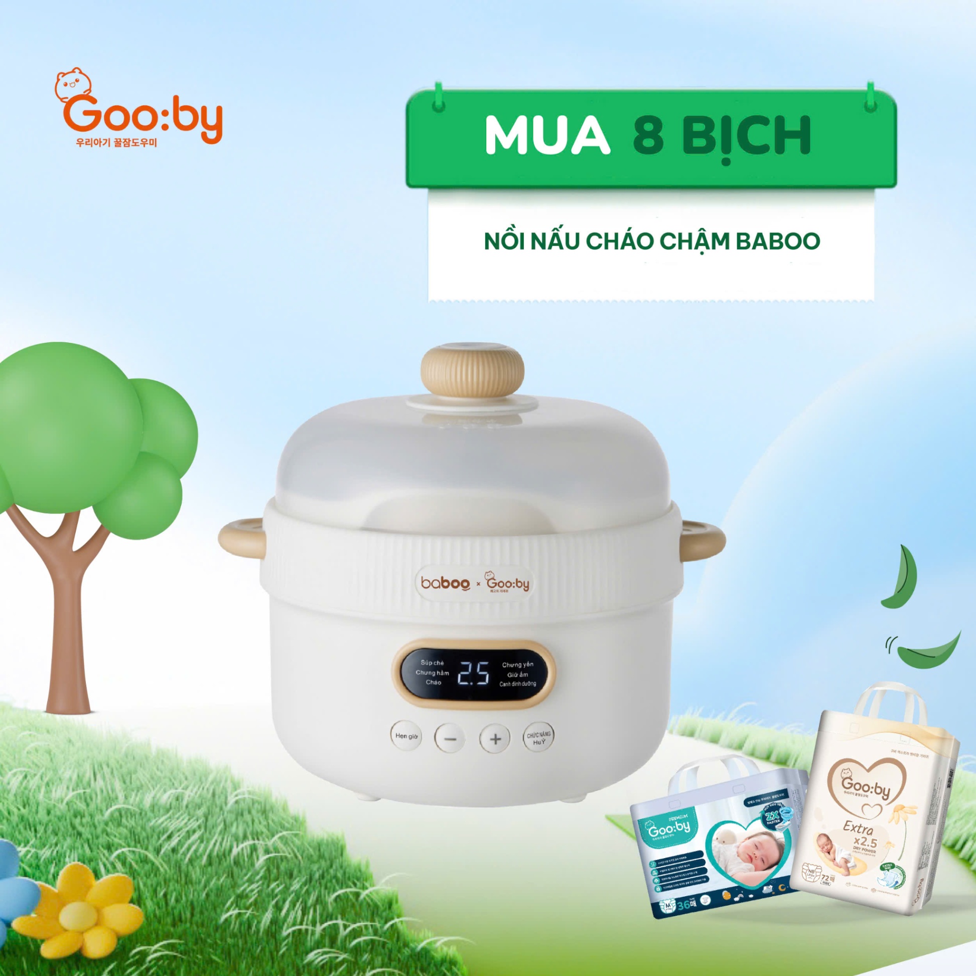 Nối nấu cháo chậm Gooby ( 8 bịch)