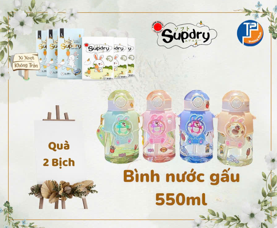 Bình nước gấu Supdry ( 2 bịch)