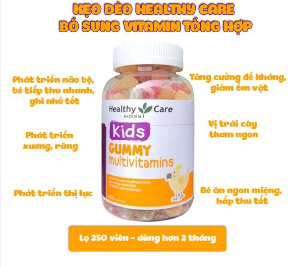 Kẹo Gummy multivitamin Healthy Care (&gt;2 tuổi)