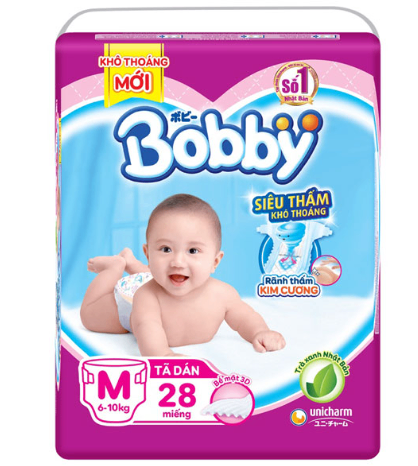 Bỉm tã dán Bobby size M28