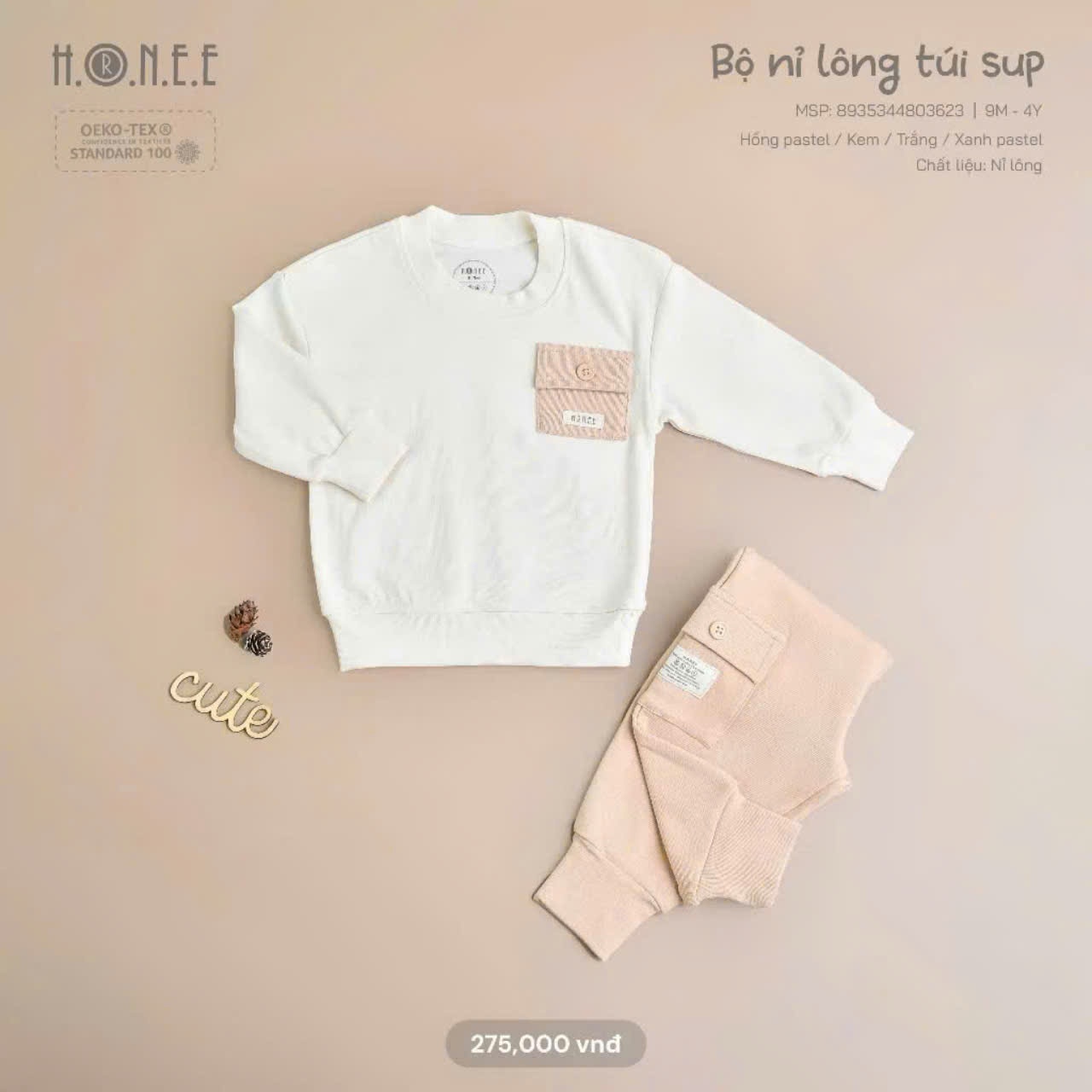 Bộ nỉ lông túi sup