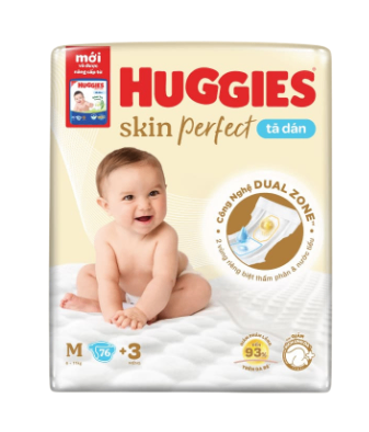 Bỉm - Tã dán Huggies Skin Perfect M76