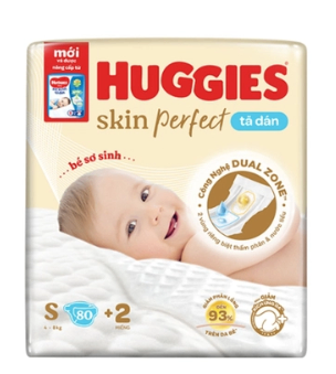 Bỉm - Tã dán Huggies Skin Perfect S80