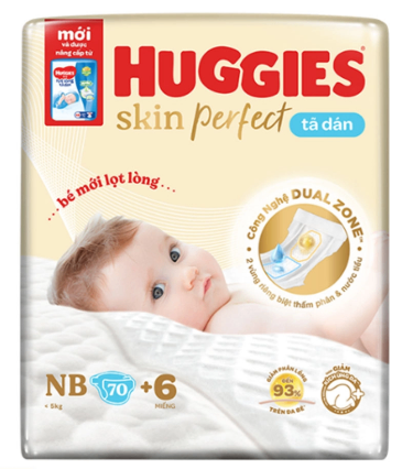 Bỉm - Tã dán Huggies Skin Perfect NB70