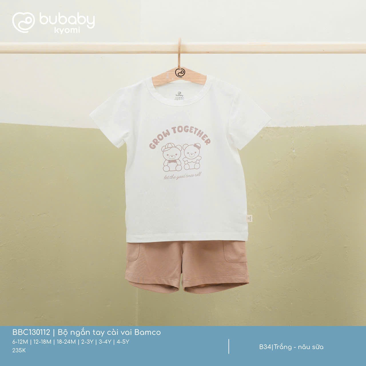 Bộ ngắn tay cài vai Bamco