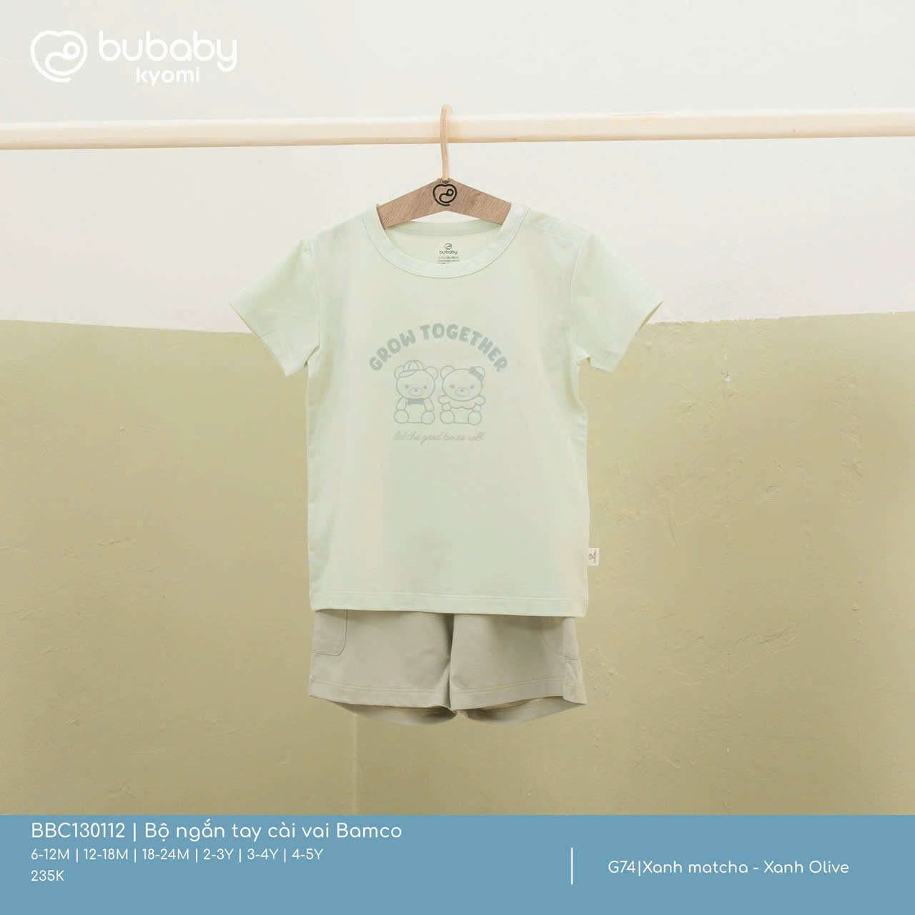 Bộ ngắn tay cài vai Bamco