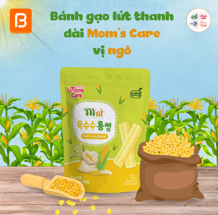 Bánh gạo lứt thanh dài Mom's Care - vị ngô