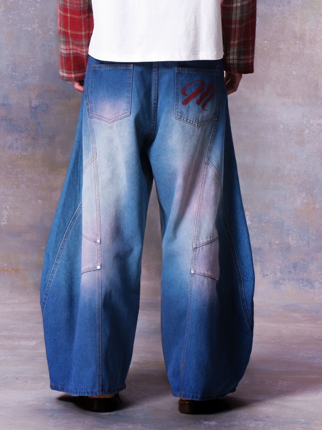 MMESTLINE "ABYSS" BARREL JEANS / WASHED BLUE