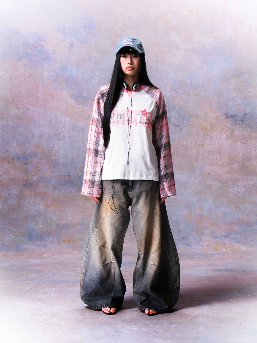 MMESTLINE "ABYSS" BARREL JEANS / WASHED BROWN