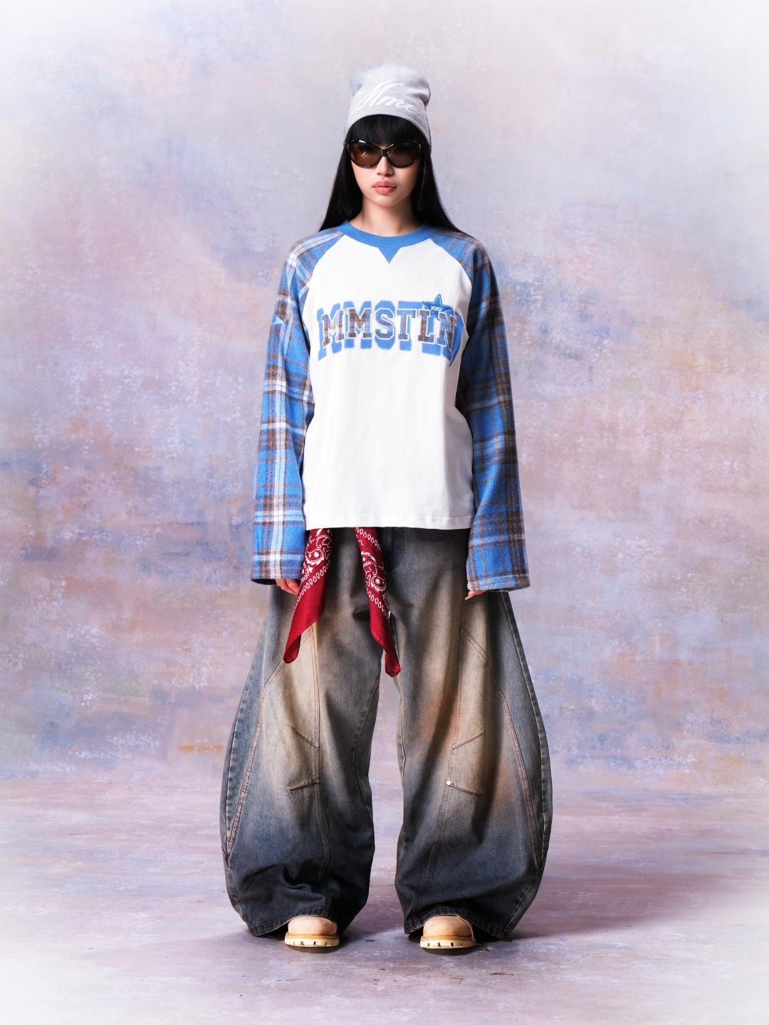 MMESTLINE "DUNE" RAGLAN LONGSLEEVE / BLUE