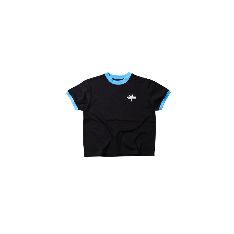 MMESTLINE "STARBLINK" RINGER BOXY TEE / BLACK