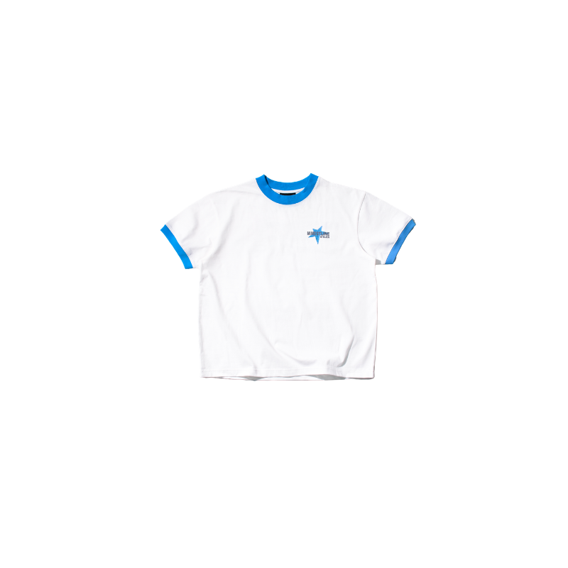 MMESTLINE "STARBLINK" RINGER BOXY TEE / WHITE