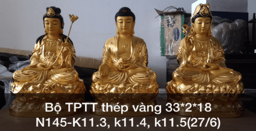 BỘ TÂY PHƯƠNG TAM THÁNH THẾP VÀNG 33CM-001 ĐỒNG-CL ĐỒNG