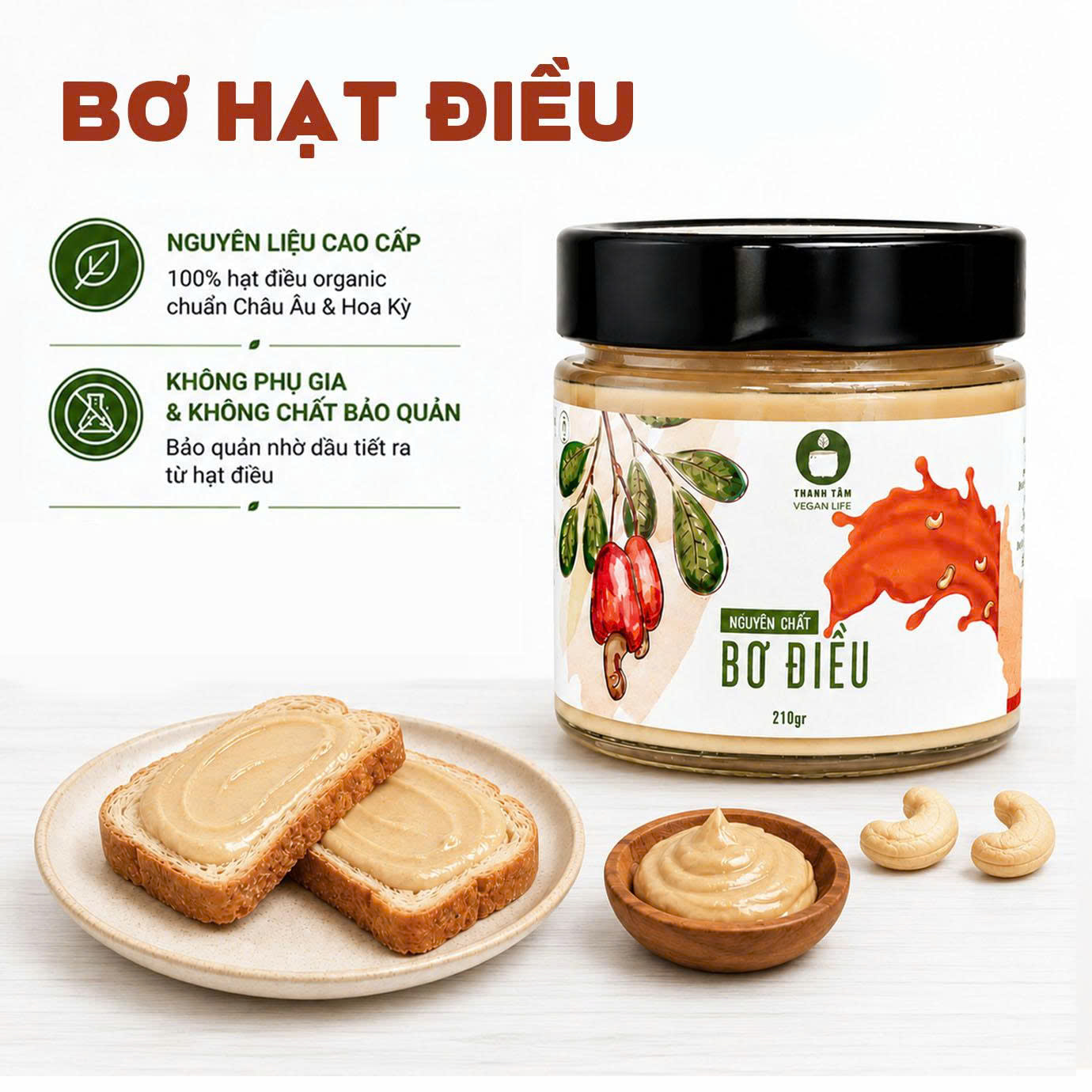 BƠ HẠT ĐIỀU 210G