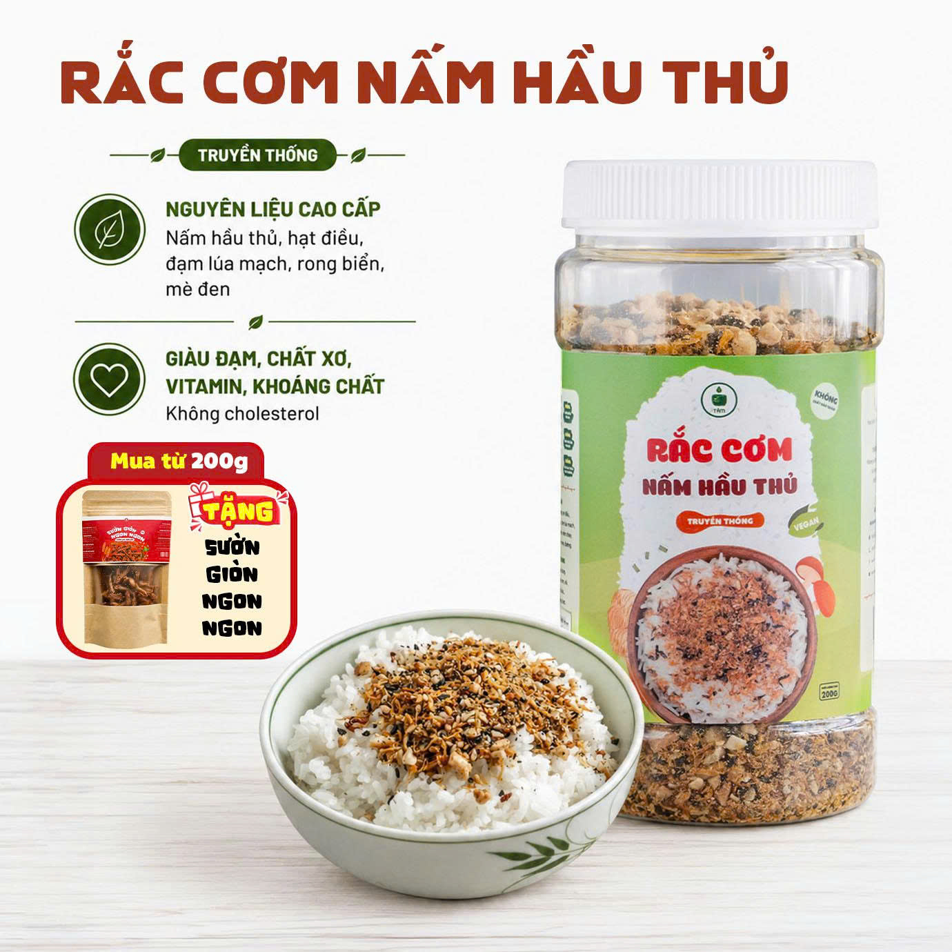 RẮC CƠM NẤM HẦU THỦ