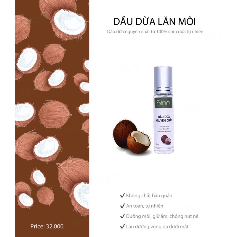 Dầu dừa lăn môi - 10ml