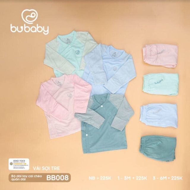 Bubaby - Bộ cài lệch trơn BB008
