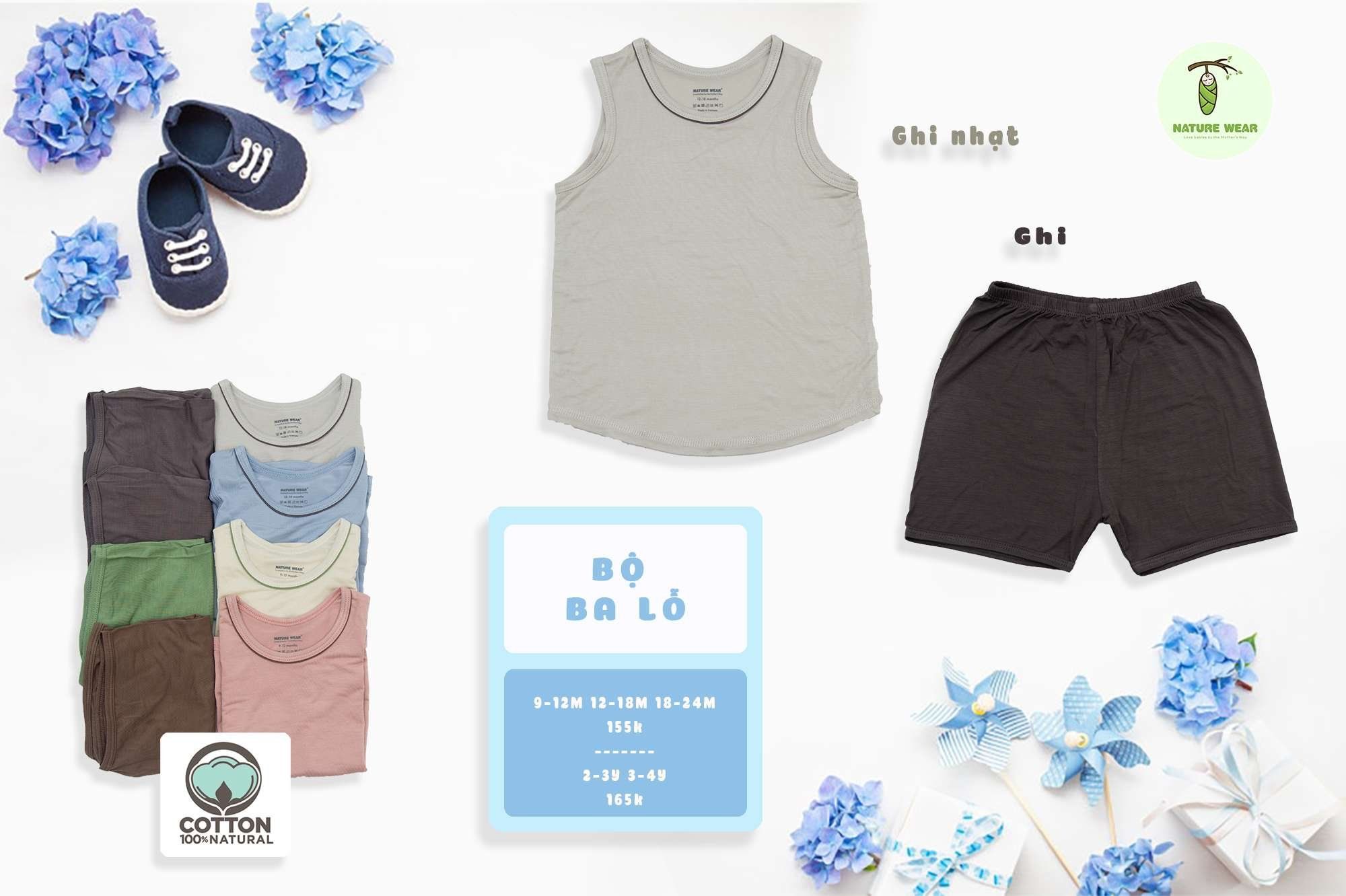 Nature wear - Bộ quần áo ba lỗ NWC003