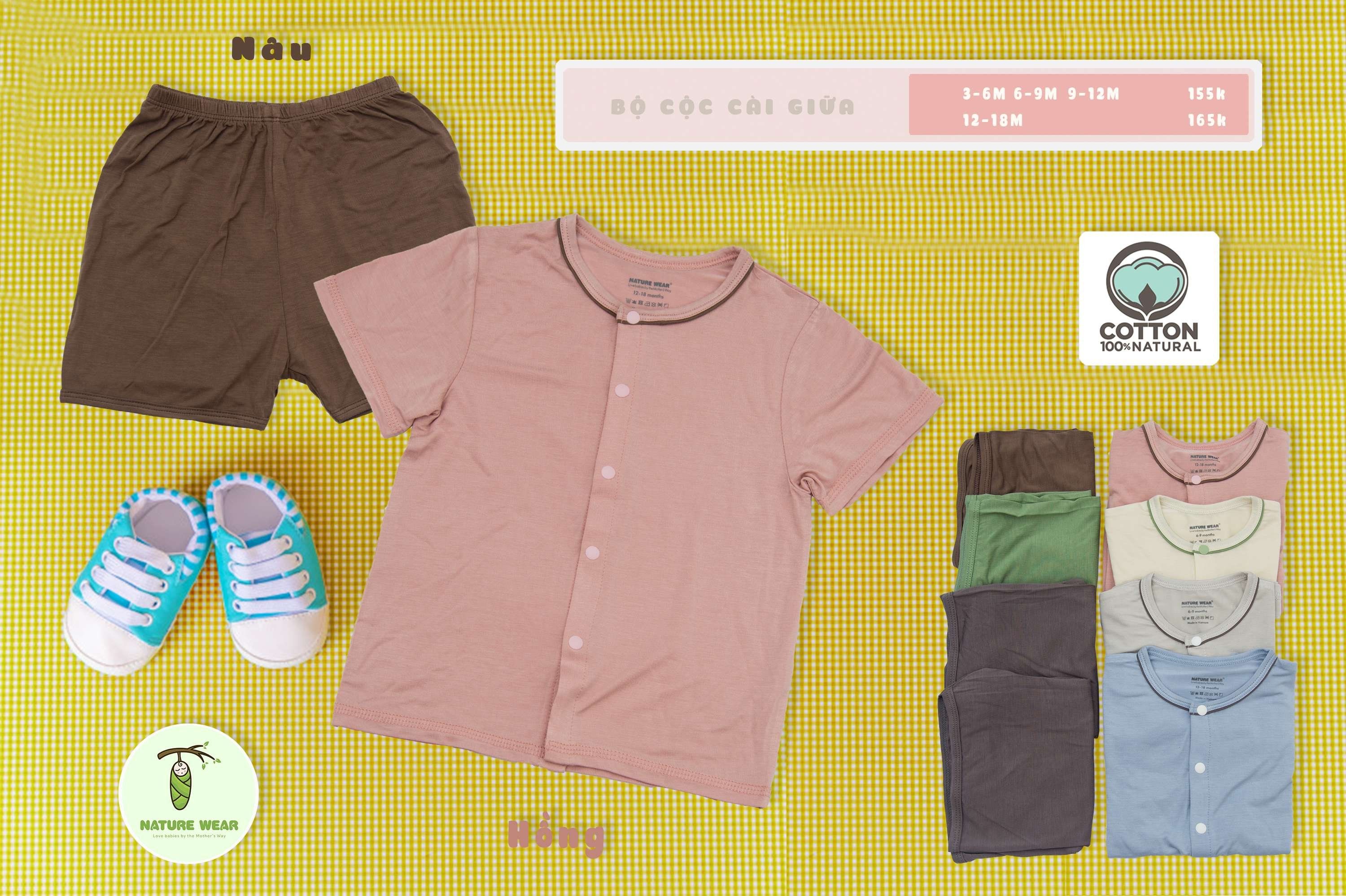 Nature wear - Bộ cộc cài thẳng NWC002