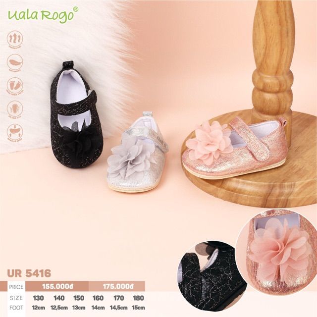 Uala rogo Giầy tập đi nơ hoa điệu 5416