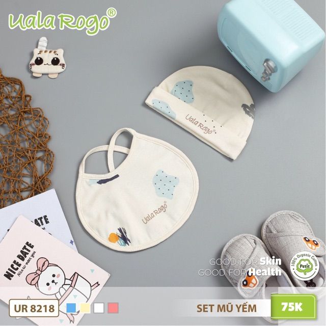 Uala rogo sét mũ yếm hoạ tiết petit