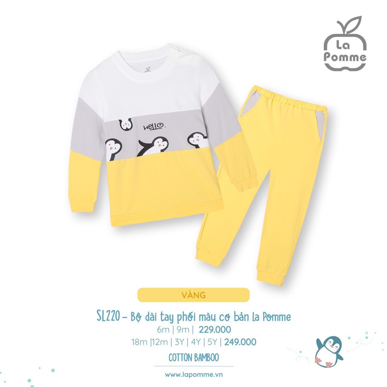 Lapome - Bộ dài tay phối màu cơ bản SL220