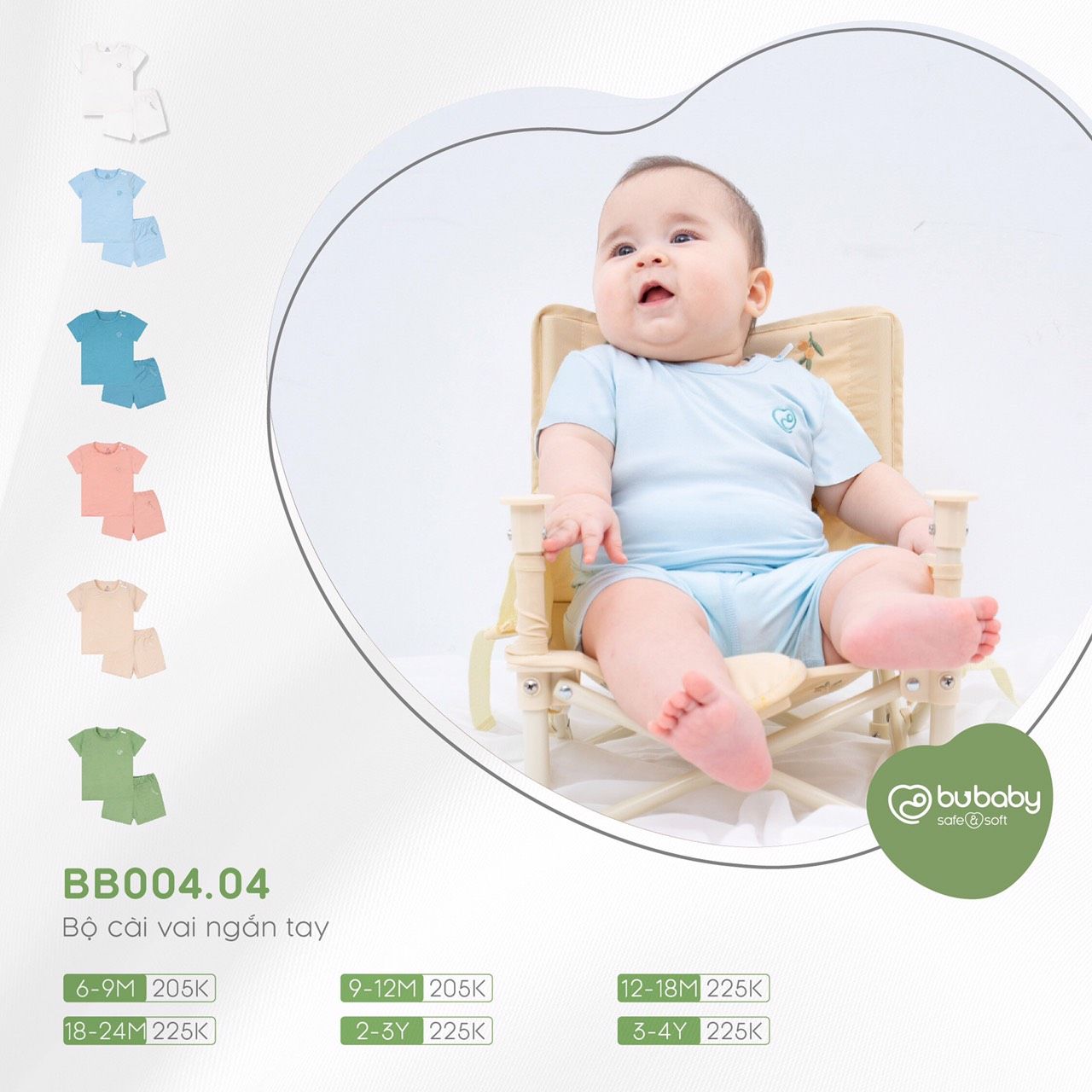 Bu baby - Bộ cài vai ngắn tay Bambus BB004.04