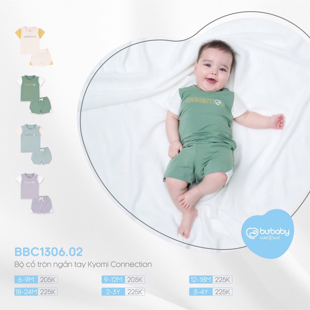 Bu baby - Bộ cổ tròn ngắn tay KyomiConnection BBC1306.02