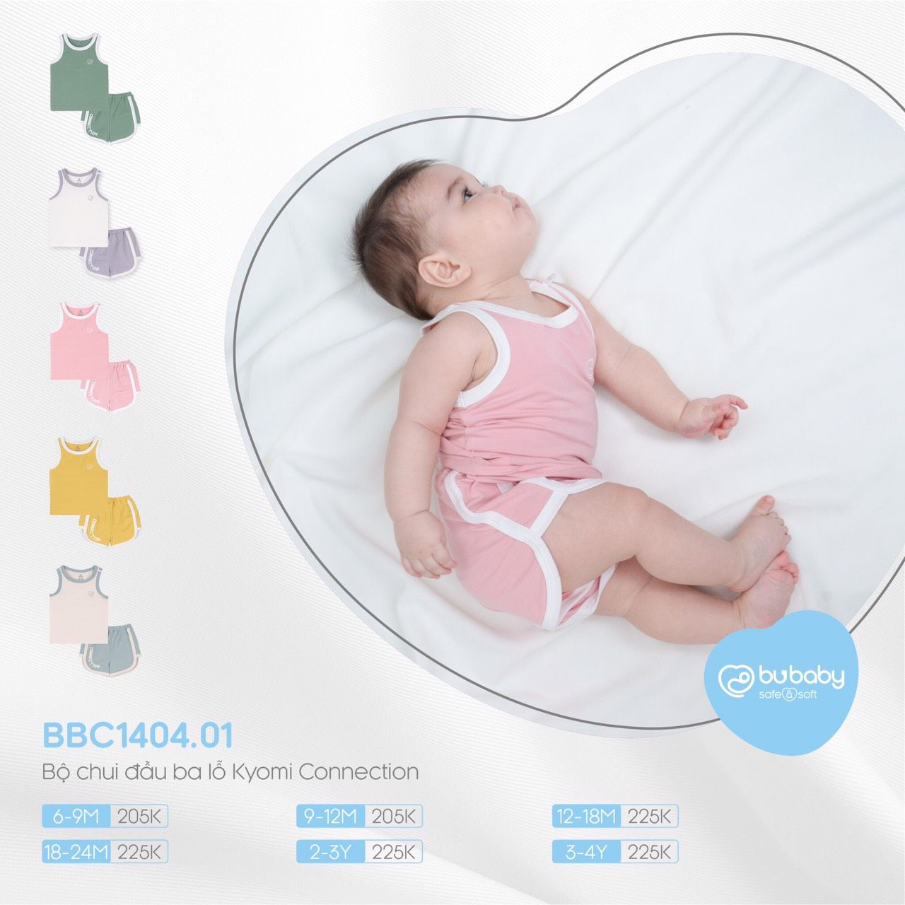 Bu baby - Bộ quần áo ba lỗ KyomiConnection BBC1404.01
