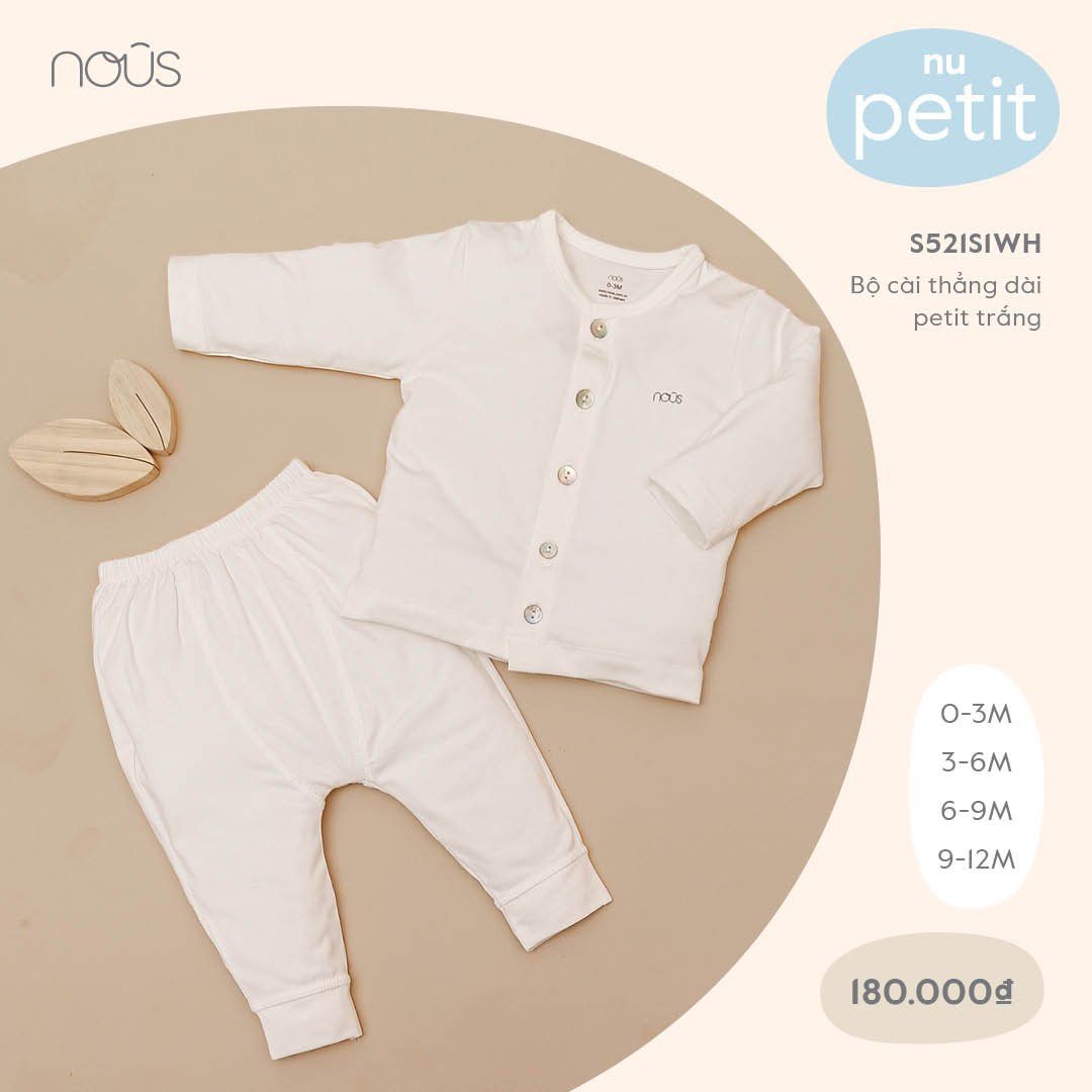 Nous - Bộ cài thẳng dài Petit Trắng S521