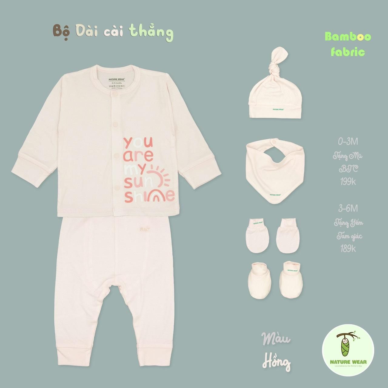 Nature wear - Bộ dài cài thẳng + phụ kiện NWC2208052