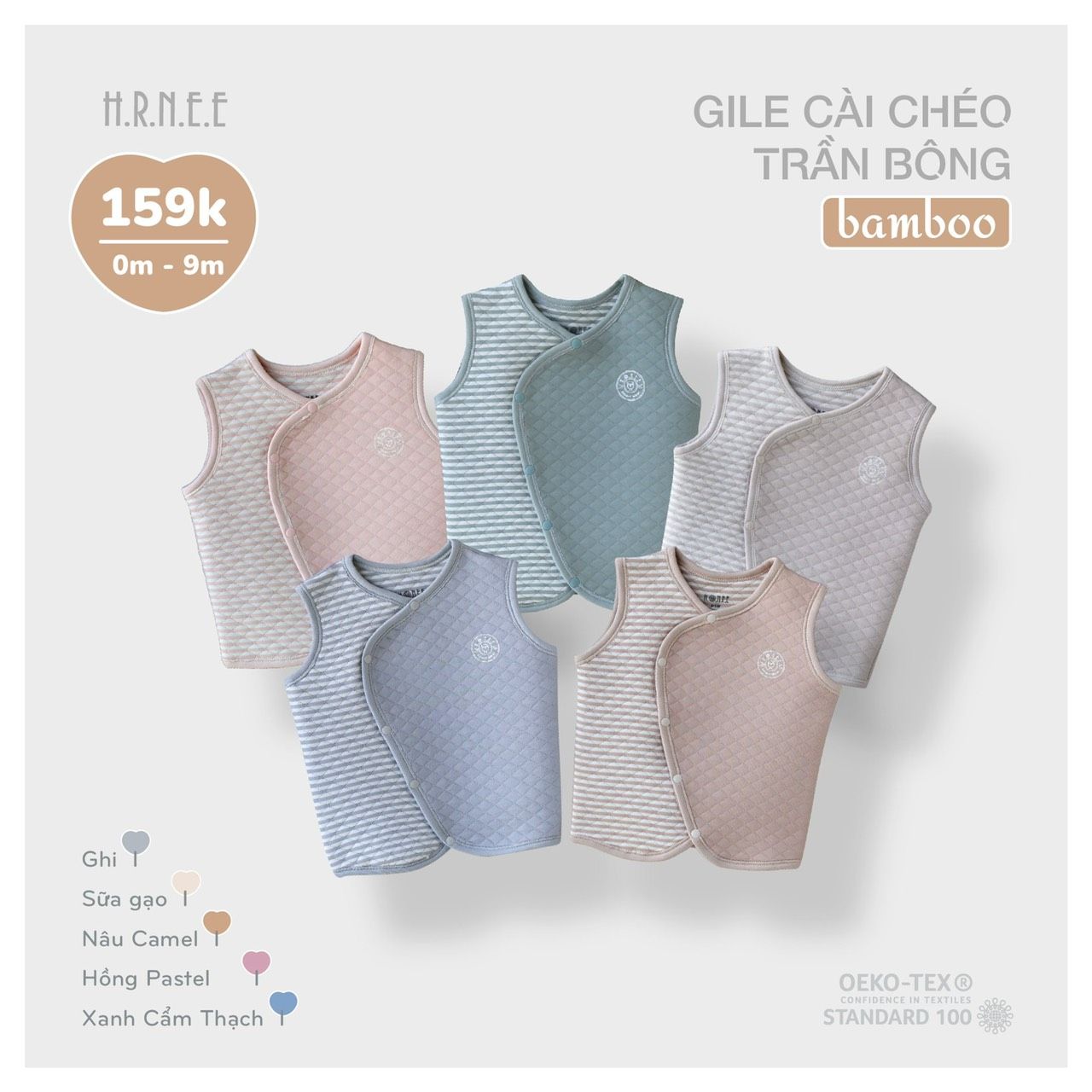 HRNEE - Áo Gile cài chéo trần bông LIC11DU1F2