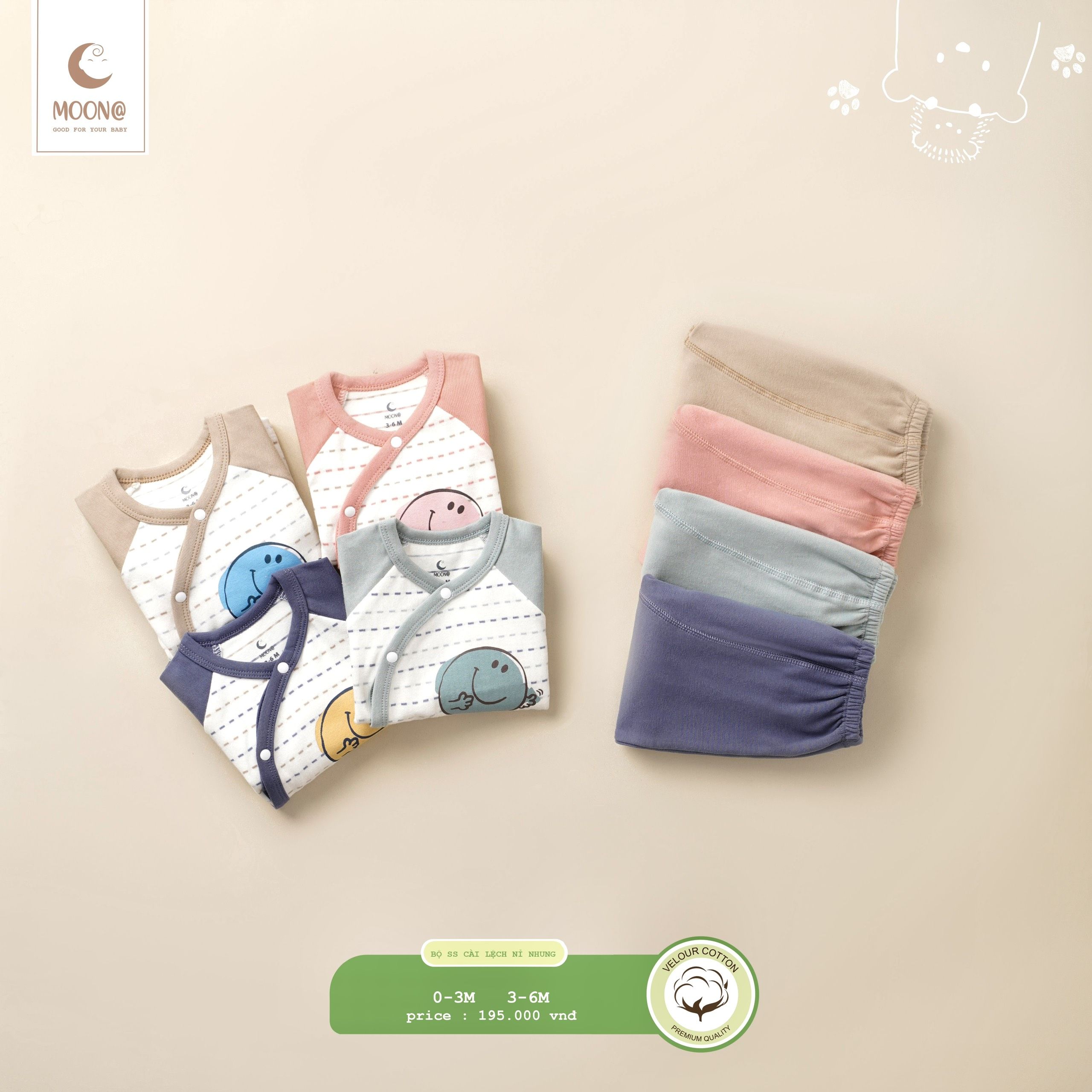 Moon - Bộ ss nỉ nhung cao cấp nét đứt BSSNN06.22