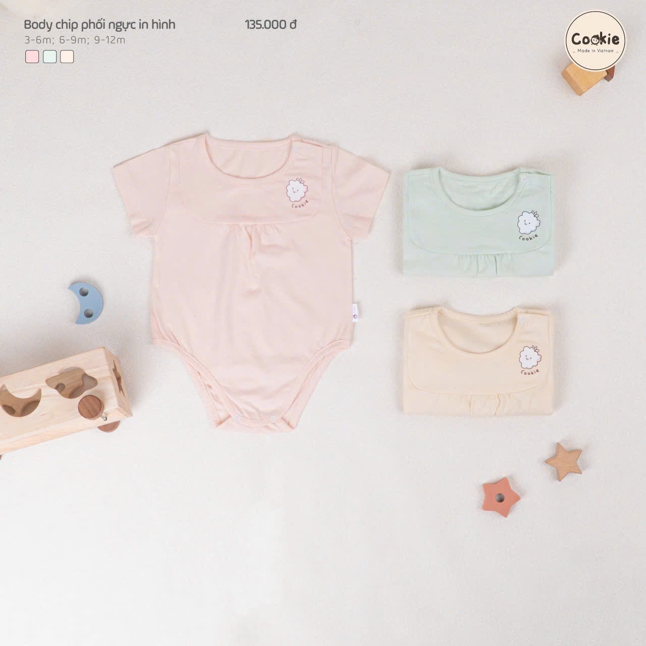 Cookie - Bộ Body chíp phối ngực in hình CK211622