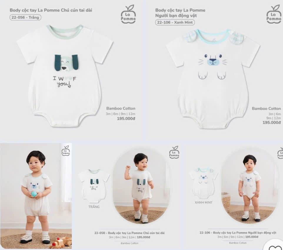 La Pomme - Body chip cộc La Pomme cho bé 3 đến 12 tháng LP22052210