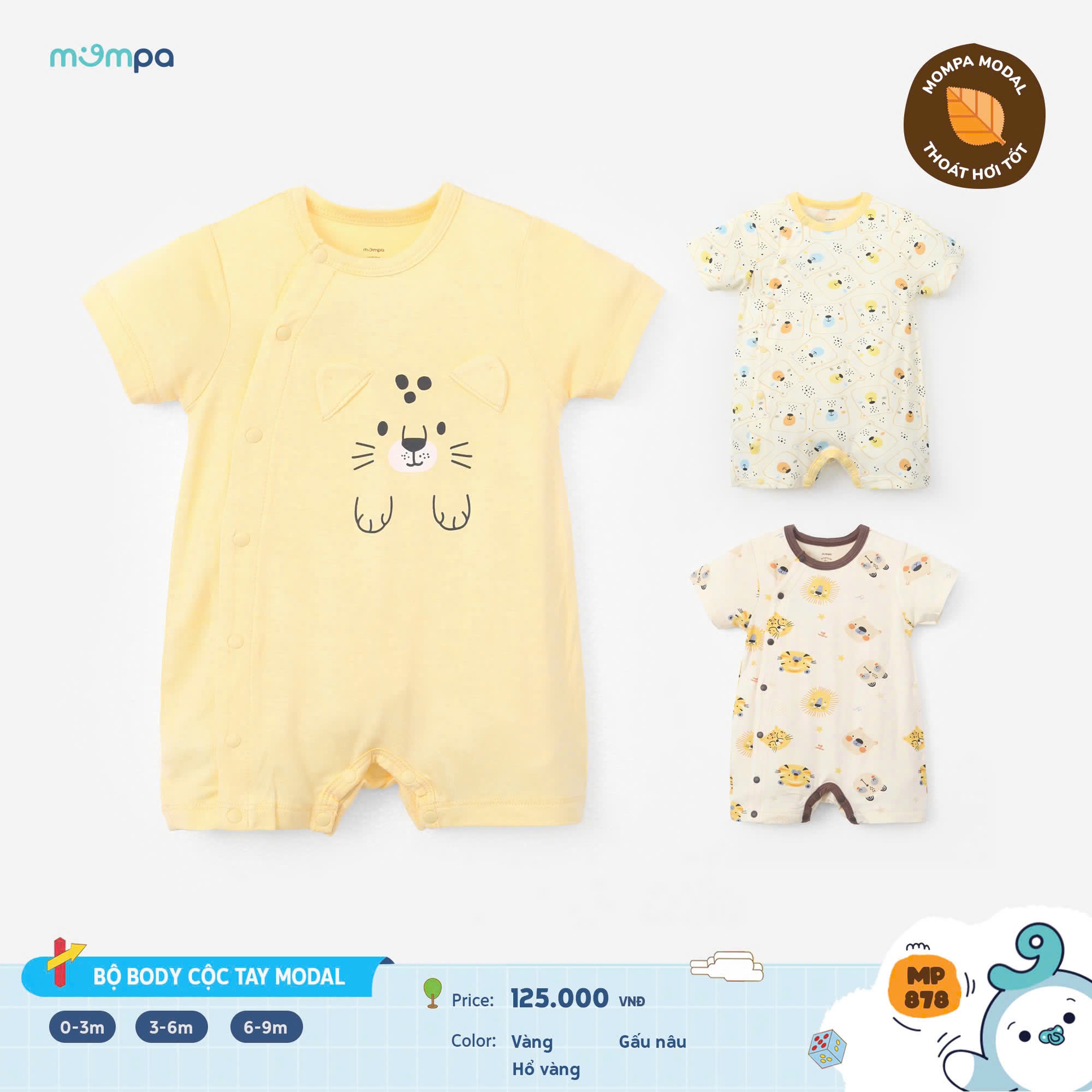 Mompa - Bộ Body cộc tay Modal MP878