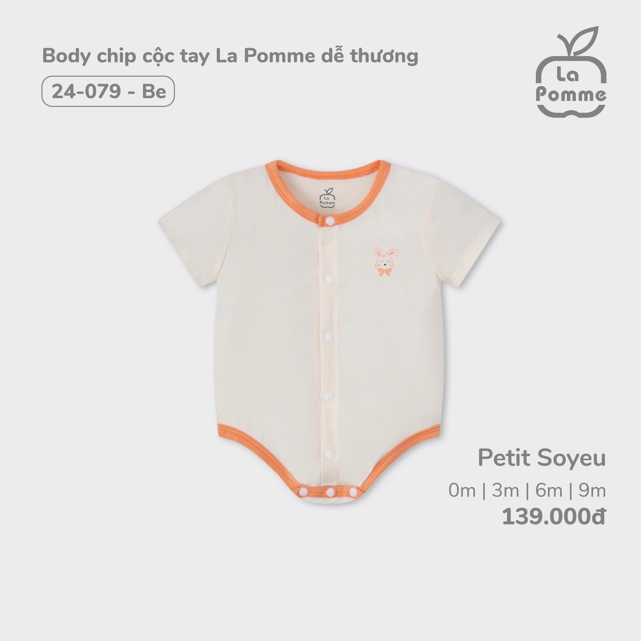 La Pomme Sale - Bộ Body chip cộc tay dễ thương LP24079