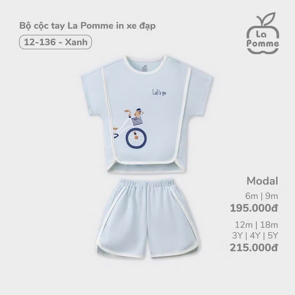 La Pomme Sale - Bộ cộc tay in xe đạp LP12136
