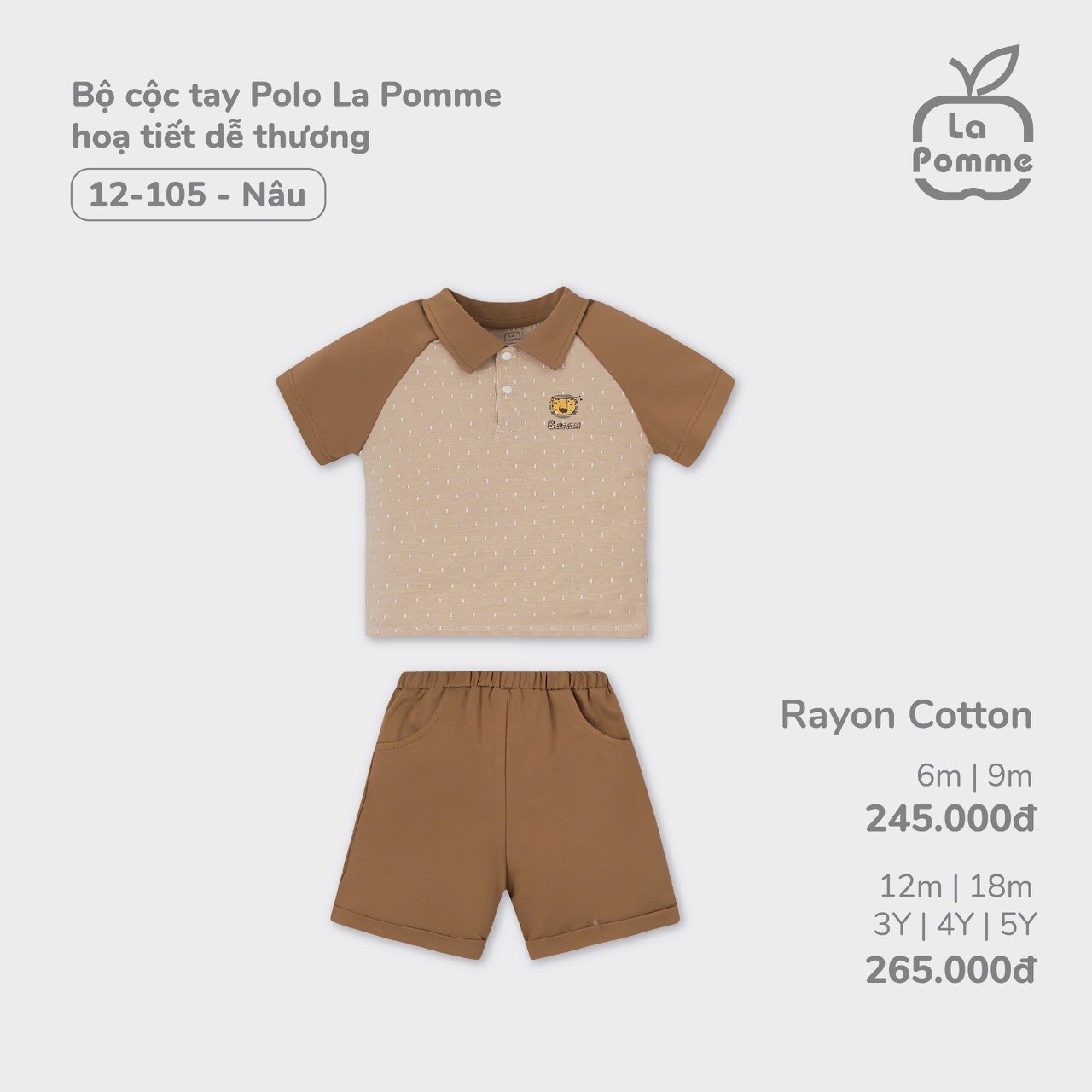 La Pomme Sale - Bộ cộc tay họa tiết dễ thương LP12105