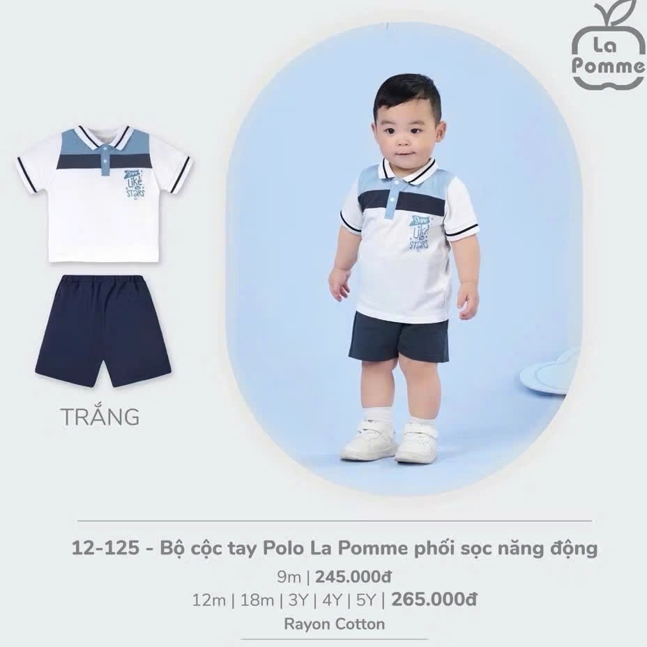 La Pomme Sale - Bộ cộc tay phối sọc năng động LP12125