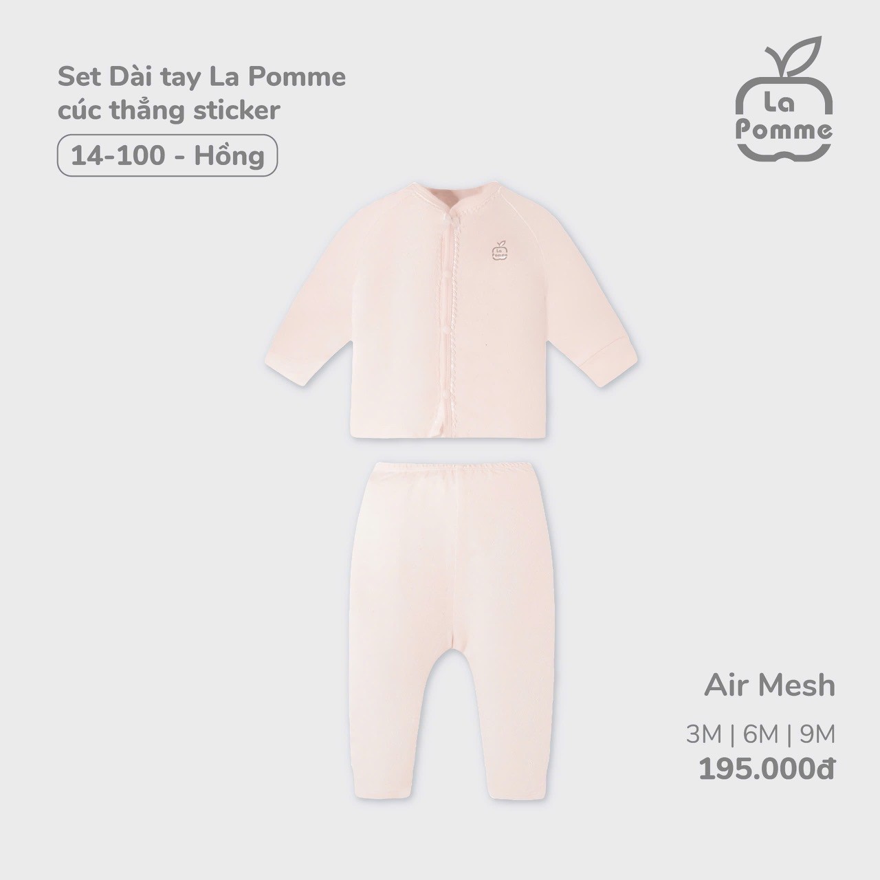La Pomme Sale - Sét dài tay cúc thẳng Sticker LP14100