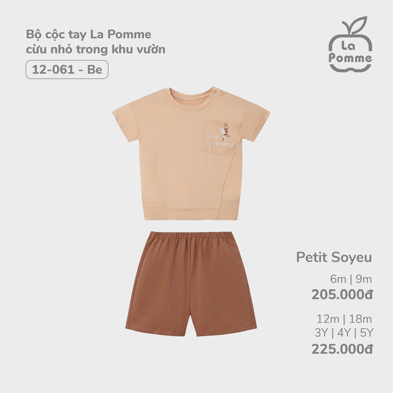 La Pomme Sale - Bộ cộc tay cừu nhỏ trong khu vườn LP12061