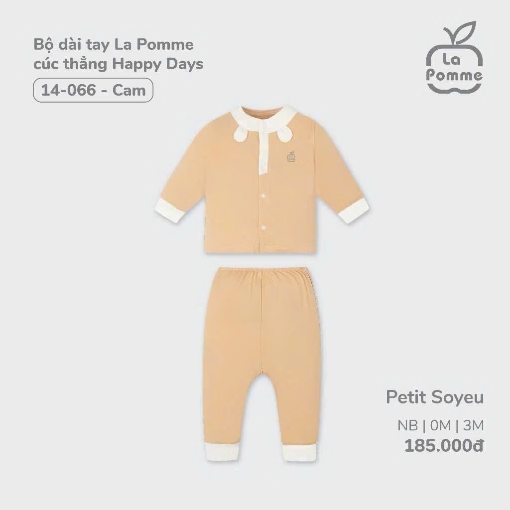 La Pomme Sale - Bộ dài tay cúc thẳng Happy Days LP14066